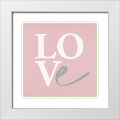 Love White Modern Wood Framed Art Print with Double Matting by Allen, Kimberly