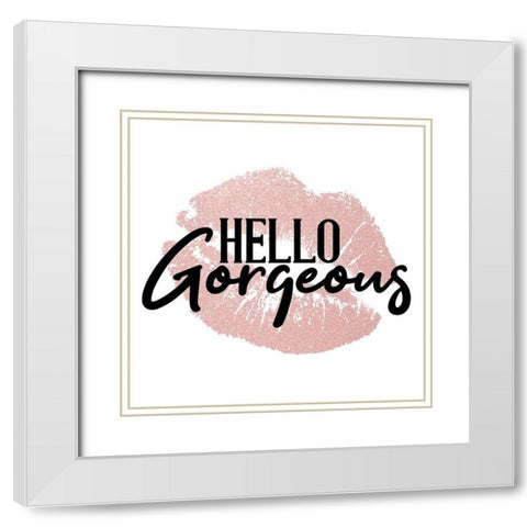 Hello White Modern Wood Framed Art Print with Double Matting by Allen, Kimberly