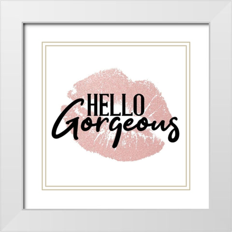 Hello White Modern Wood Framed Art Print with Double Matting by Allen, Kimberly