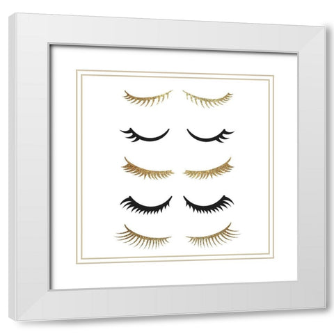 Lash 1 White Modern Wood Framed Art Print with Double Matting by Allen, Kimberly