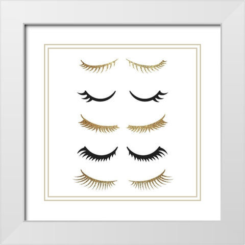 Lash 1 White Modern Wood Framed Art Print with Double Matting by Allen, Kimberly