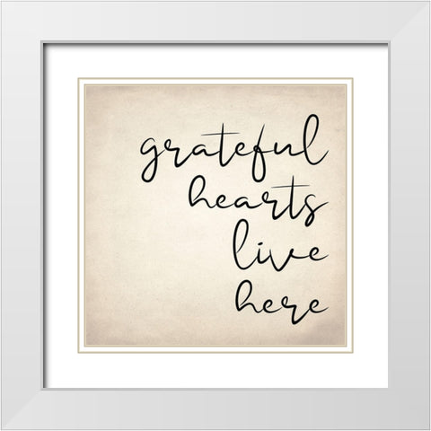 Greateful Hearts White Modern Wood Framed Art Print with Double Matting by Allen, Kimberly