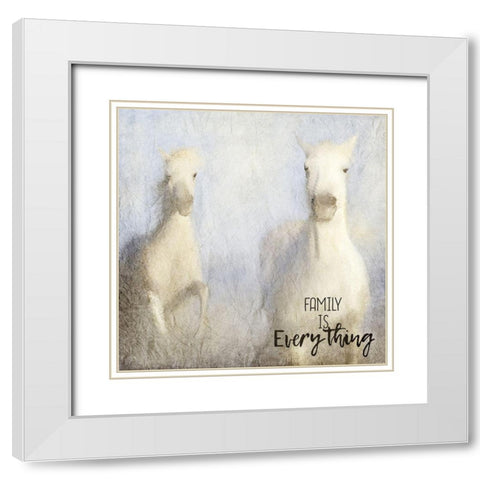 Family is Everything White Modern Wood Framed Art Print with Double Matting by Allen, Kimberly