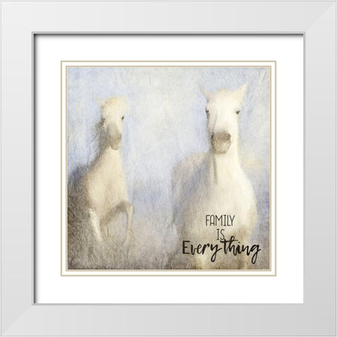 Family is Everything White Modern Wood Framed Art Print with Double Matting by Allen, Kimberly