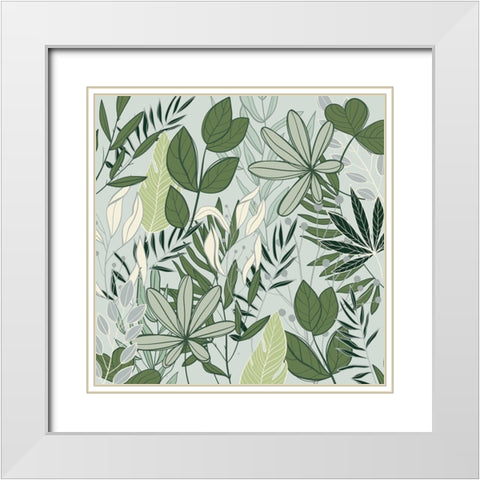 Leaf Love 1 White Modern Wood Framed Art Print with Double Matting by Allen, Kimberly