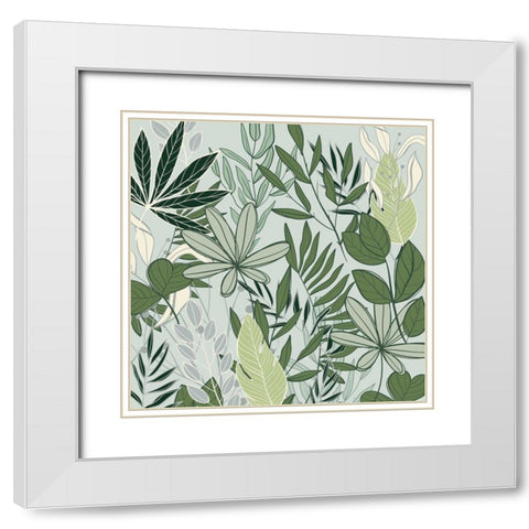 Leaf Love 2 White Modern Wood Framed Art Print with Double Matting by Allen, Kimberly