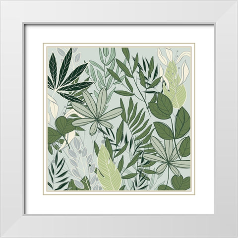Leaf Love 2 White Modern Wood Framed Art Print with Double Matting by Allen, Kimberly