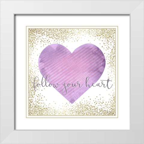 Princess Heart 1 White Modern Wood Framed Art Print with Double Matting by Allen, Kimberly