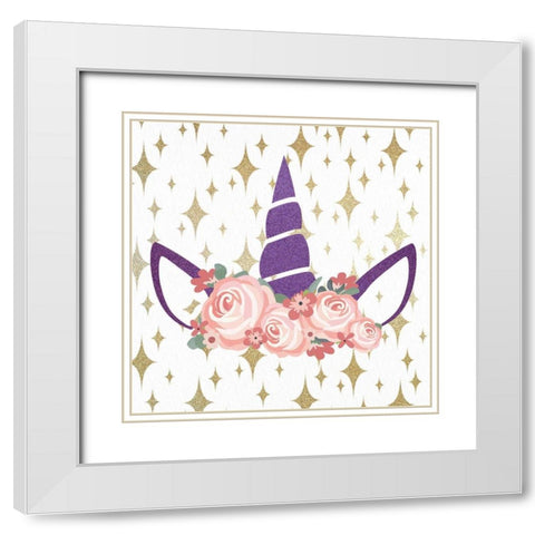 Magical Unicorn White Modern Wood Framed Art Print with Double Matting by Allen, Kimberly