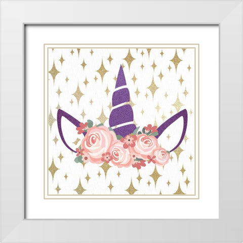 Magical Unicorn White Modern Wood Framed Art Print with Double Matting by Allen, Kimberly