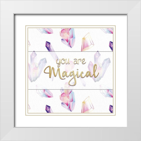 Unicorn Gems 2 V2 White Modern Wood Framed Art Print with Double Matting by Allen, Kimberly