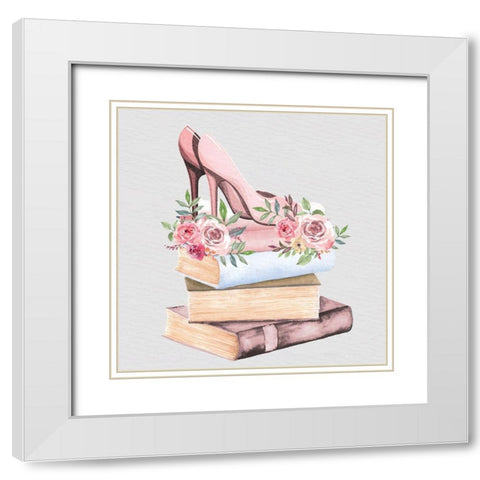 Pink Scent 2 V2 White Modern Wood Framed Art Print with Double Matting by Allen, Kimberly