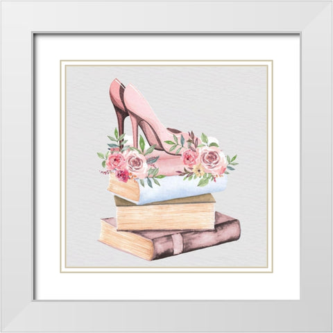 Pink Scent 2 V2 White Modern Wood Framed Art Print with Double Matting by Allen, Kimberly