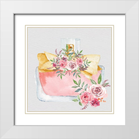 Pink Scent 5 V2 White Modern Wood Framed Art Print with Double Matting by Allen, Kimberly