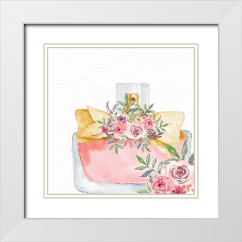 Pink Scent 5 White Modern Wood Framed Art Print with Double Matting by Allen, Kimberly