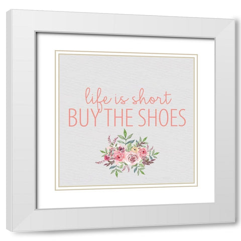 Pink Scent 6 V2 White Modern Wood Framed Art Print with Double Matting by Allen, Kimberly