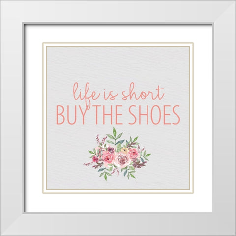 Pink Scent 6 V2 White Modern Wood Framed Art Print with Double Matting by Allen, Kimberly
