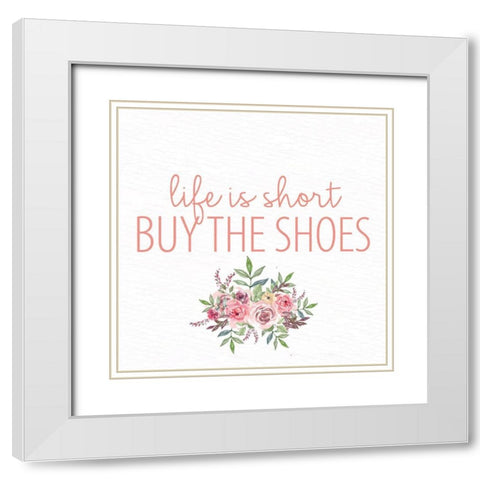 Pink Scent 3 White Modern Wood Framed Art Print with Double Matting by Allen, Kimberly