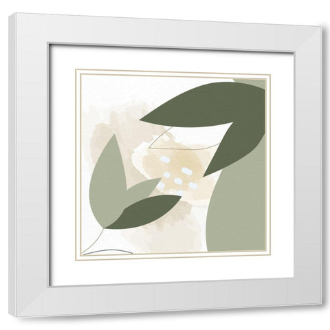 Organic Greens 2 White Modern Wood Framed Art Print with Double Matting by Allen, Kimberly