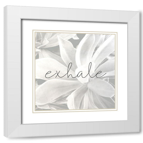 Exhale Gray White Modern Wood Framed Art Print with Double Matting by Allen, Kimberly