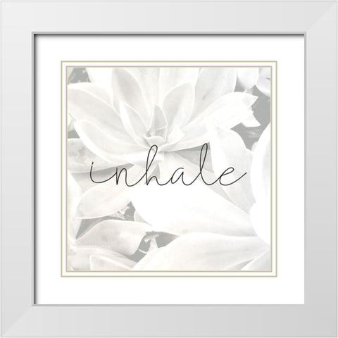 Inhale Gray White Modern Wood Framed Art Print with Double Matting by Allen, Kimberly