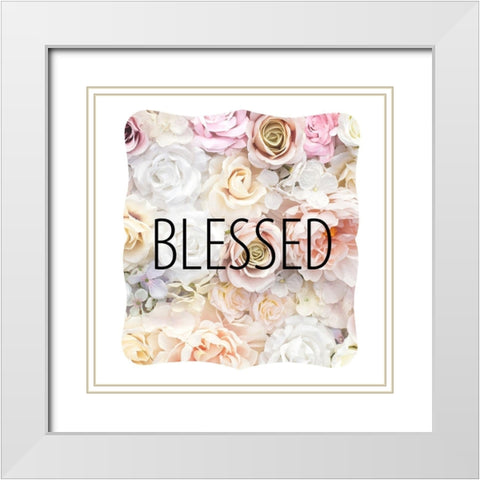 Faith Hope Floral 4 White Modern Wood Framed Art Print with Double Matting by Allen, Kimberly