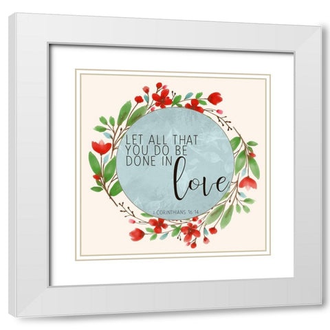 In Love 3 White Modern Wood Framed Art Print with Double Matting by Allen, Kimberly