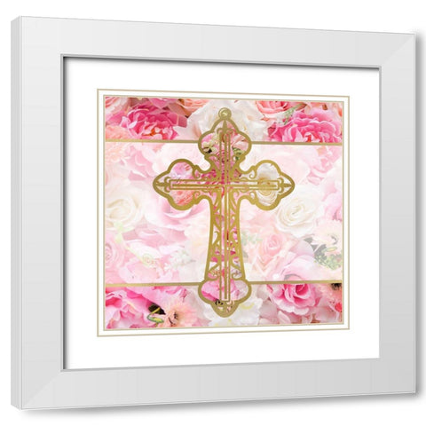 Faith Hope and Love 2 V2 White Modern Wood Framed Art Print with Double Matting by Allen, Kimberly
