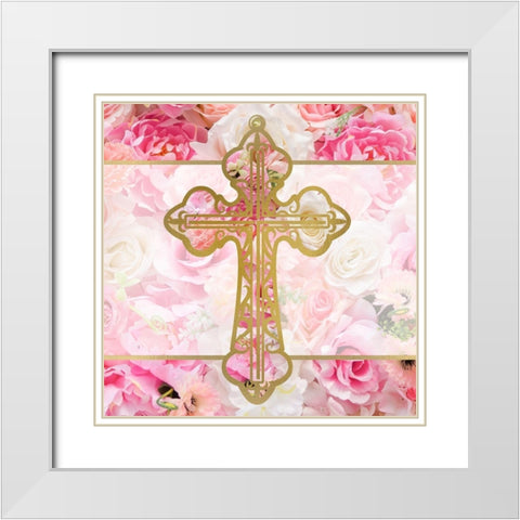Faith Hope and Love 2 V2 White Modern Wood Framed Art Print with Double Matting by Allen, Kimberly