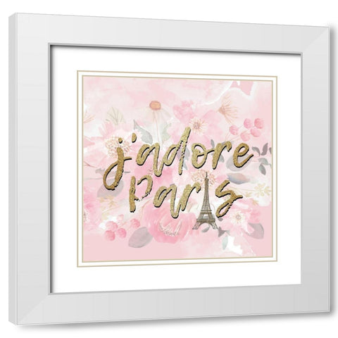 Paris Blooms 2 White Modern Wood Framed Art Print with Double Matting by Allen, Kimberly