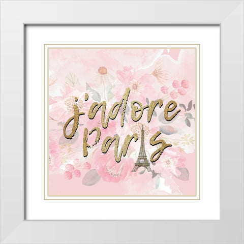 Paris Blooms 2 White Modern Wood Framed Art Print with Double Matting by Allen, Kimberly