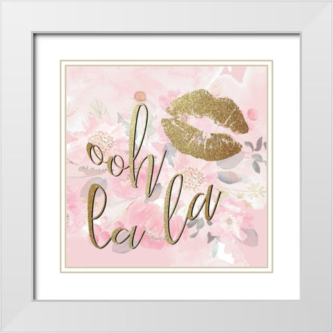 Paris Blooms 3 White Modern Wood Framed Art Print with Double Matting by Allen, Kimberly