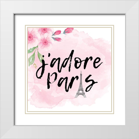 Paris Butterflies 2 White Modern Wood Framed Art Print with Double Matting by Allen, Kimberly