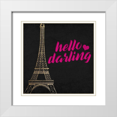 Paris Rose 2 White Modern Wood Framed Art Print with Double Matting by Allen, Kimberly