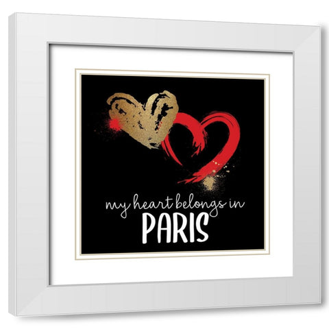 I Love Paris 2 White Modern Wood Framed Art Print with Double Matting by Allen, Kimberly