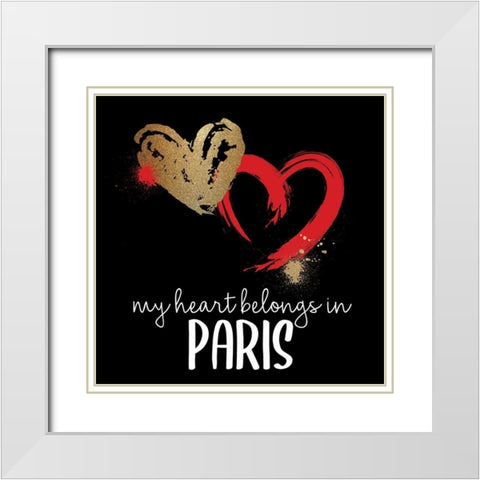 I Love Paris 2 White Modern Wood Framed Art Print with Double Matting by Allen, Kimberly