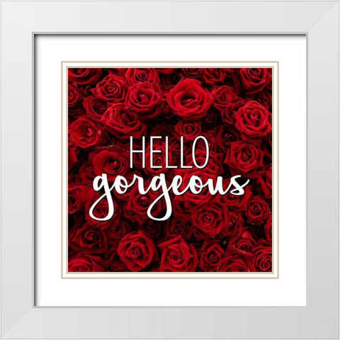 Roses 1 White Modern Wood Framed Art Print with Double Matting by Allen, Kimberly