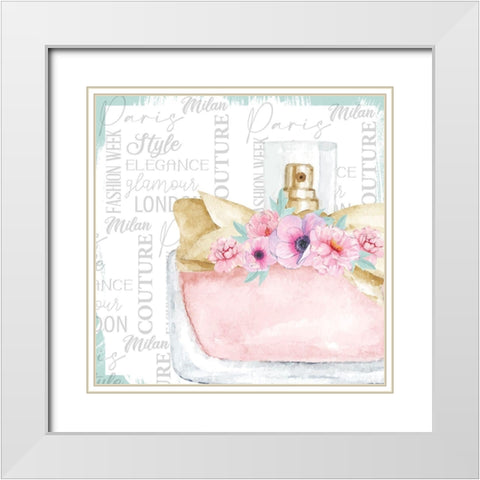 Perfume 6 White Modern Wood Framed Art Print with Double Matting by Allen, Kimberly