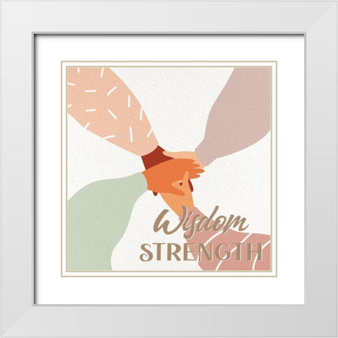 Wisdom Strength 1 White Modern Wood Framed Art Print with Double Matting by Allen, Kimberly