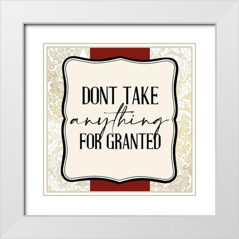 Dont Take 3 White Modern Wood Framed Art Print with Double Matting by Allen, Kimberly