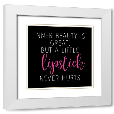 Lipstick 2 White Modern Wood Framed Art Print with Double Matting by Allen, Kimberly