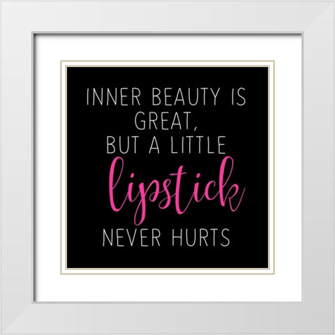 Lipstick 2 White Modern Wood Framed Art Print with Double Matting by Allen, Kimberly