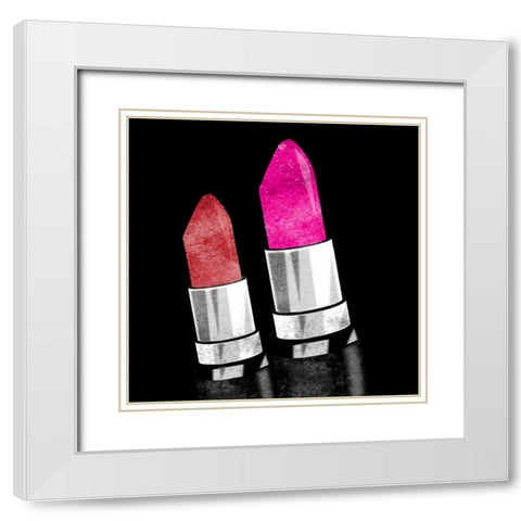 Lipstick 3 White Modern Wood Framed Art Print with Double Matting by Allen, Kimberly