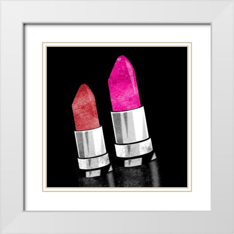 Lipstick 3 White Modern Wood Framed Art Print with Double Matting by Allen, Kimberly