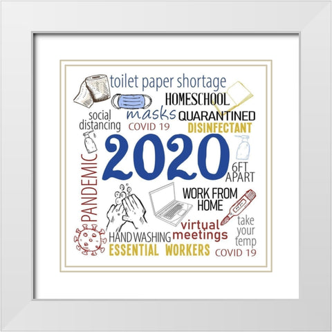 2020 Year White Modern Wood Framed Art Print with Double Matting by Allen, Kimberly