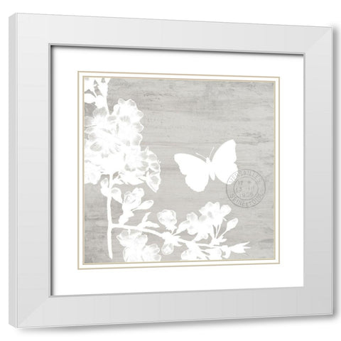 Butterfly Cottage 1 White Modern Wood Framed Art Print with Double Matting by Allen, Kimberly