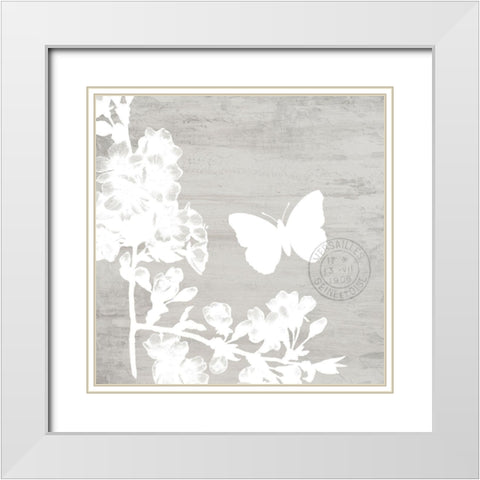 Butterfly Cottage 1 White Modern Wood Framed Art Print with Double Matting by Allen, Kimberly