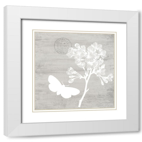 Butterfly Cottage 2 White Modern Wood Framed Art Print with Double Matting by Allen, Kimberly