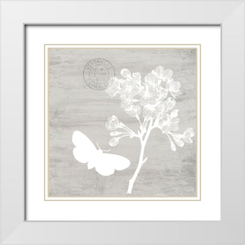 Butterfly Cottage 2 White Modern Wood Framed Art Print with Double Matting by Allen, Kimberly