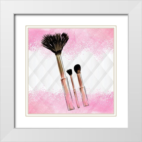 Brushes 1 White Modern Wood Framed Art Print with Double Matting by Allen, Kimberly